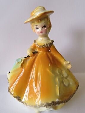 Vintage 1950s Enesco "Glamour Girl" (or "Shopping Girl") ceramic figurine
